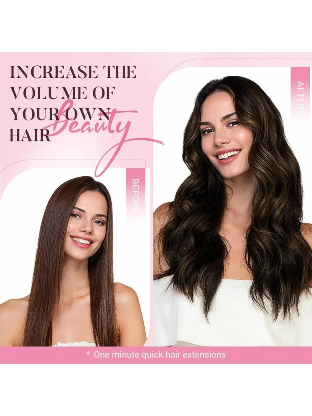 16-Inch Clip-In Remy Human Hair Extensions - Double Weft, Balayage Dark